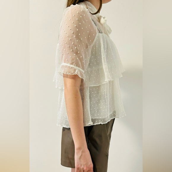 Zara White Ruffled Blouse - Picture 4 of 5